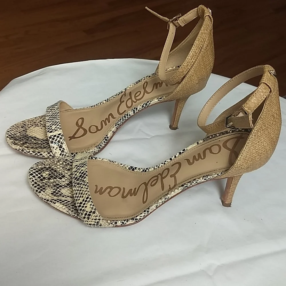 Sam Edelman Snakeskin Strappy Heels Sandals